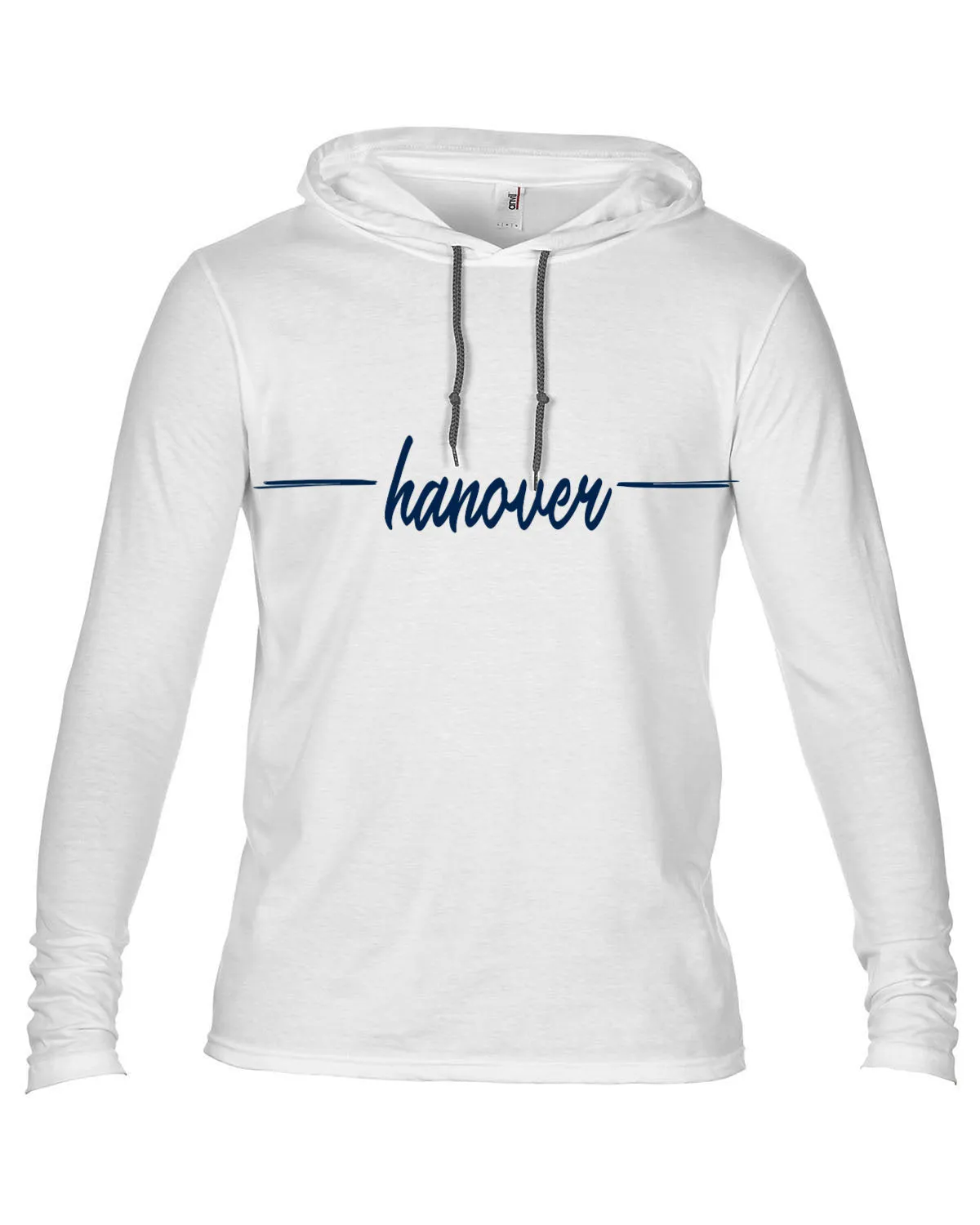 T-Shirt - Lightweight Hooded - Long-Sleeve - White - Adult