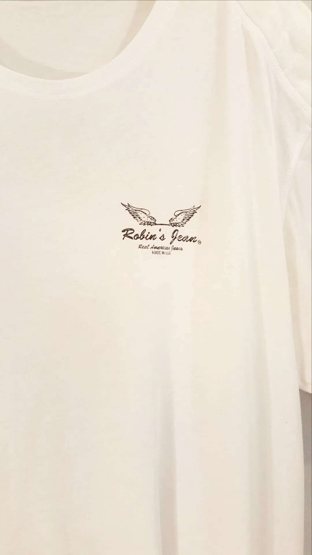 White Long Sleeve Robin's Crew Shirt with Studs