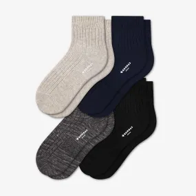 Women's Lightweight Ribbed Quarter Sock 4-Pack