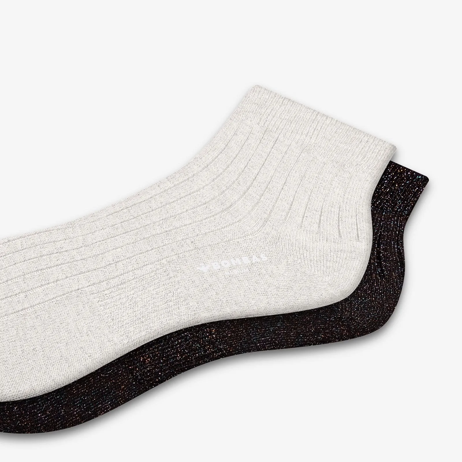 Women's Lightweight Sparkle Ribbed Quarter Sock 4-Pack